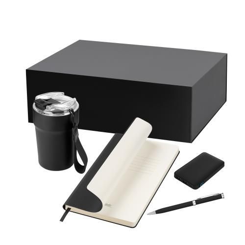Подарочный набор Monaco, черный (термокружка, аккумулятор, ежедневник, ручка)