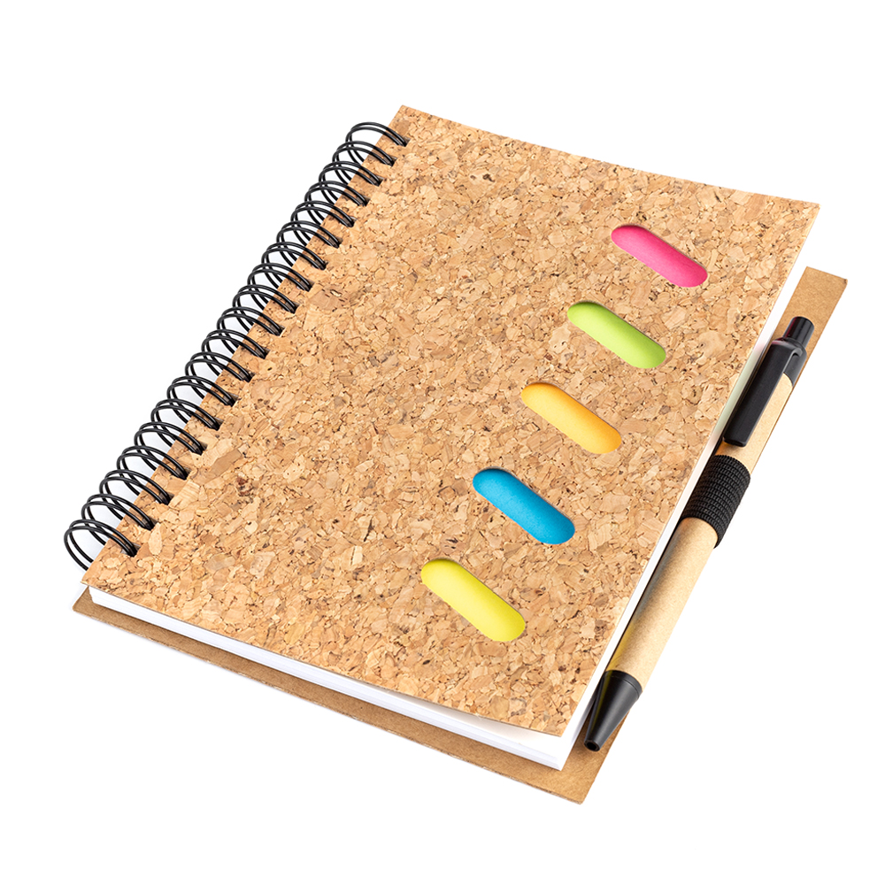 Блокнот Гарольд со стикерами и шариковой ручкой, черный для бизнеса