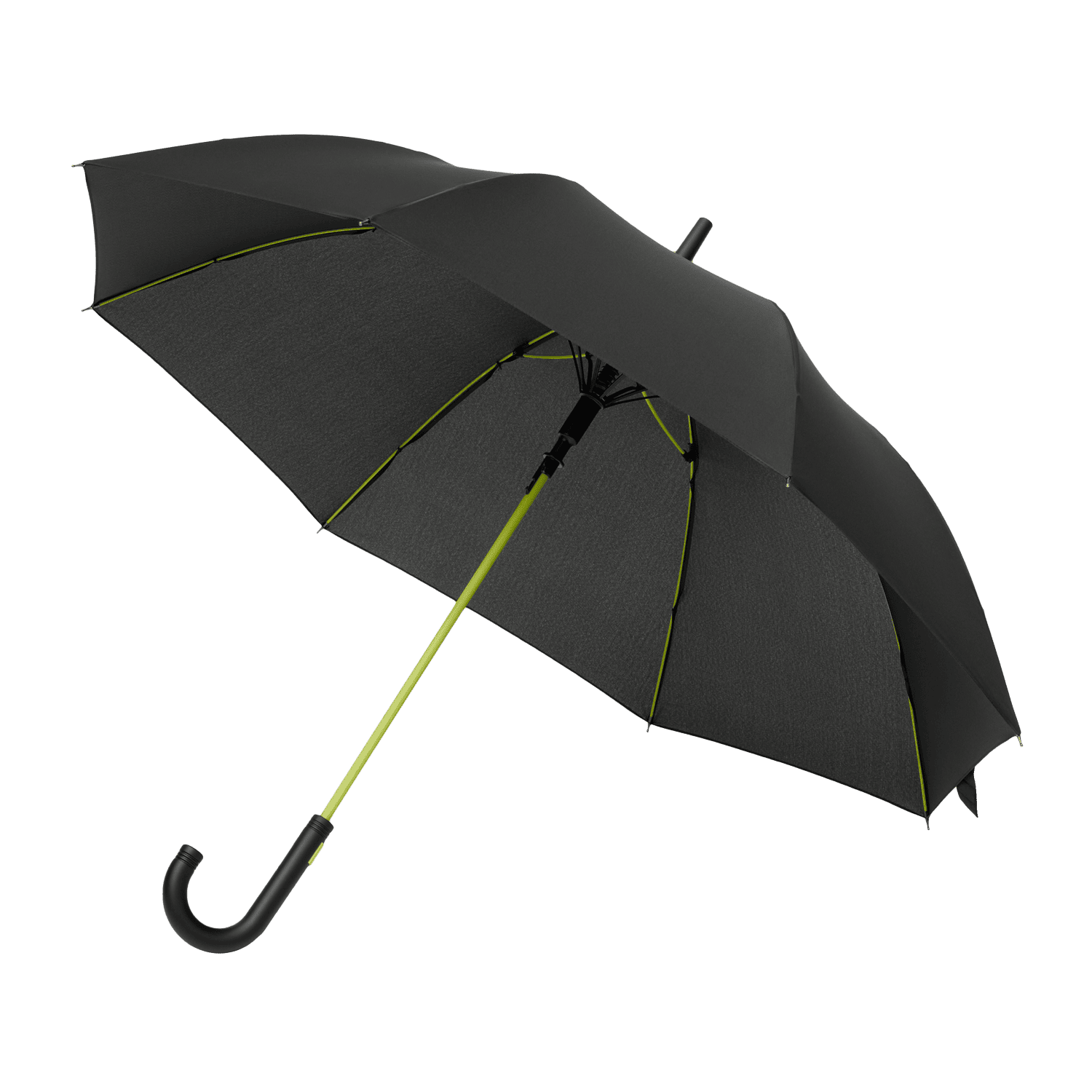 Зонт-трость Квантум (Quantum), черный/салатовый для бизнеса