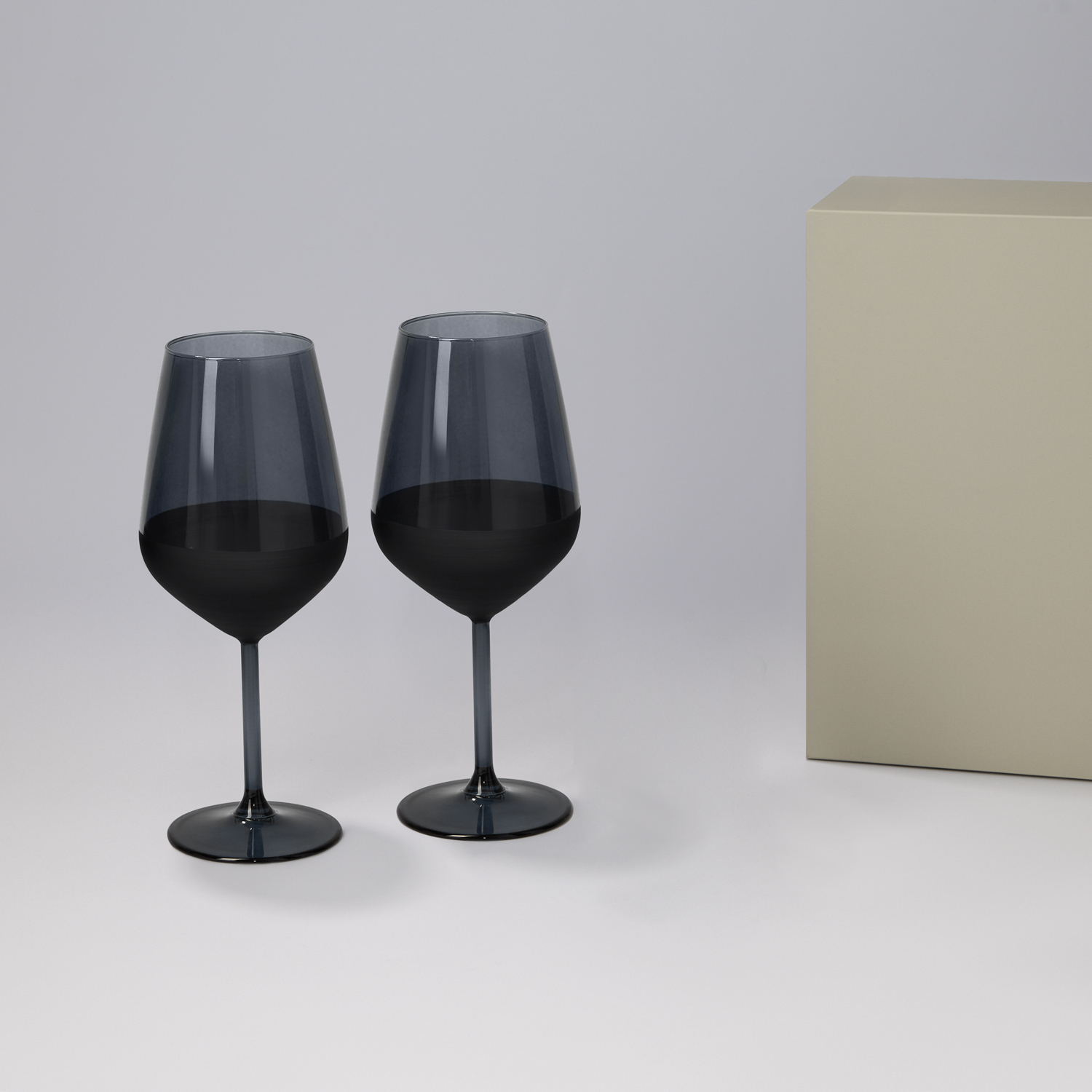 Подарочный набор 2 бокала для вина Блэк Эдишн (Black edition) в серой коробке для бизнеса