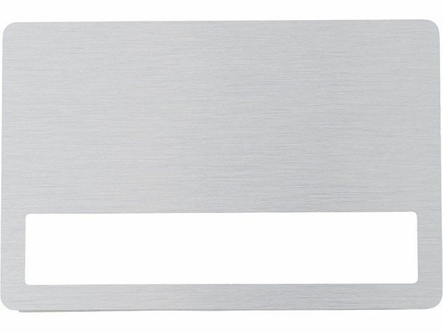 Бейдж металл+ загибушка прозрачная, 90х60мм, серебристый