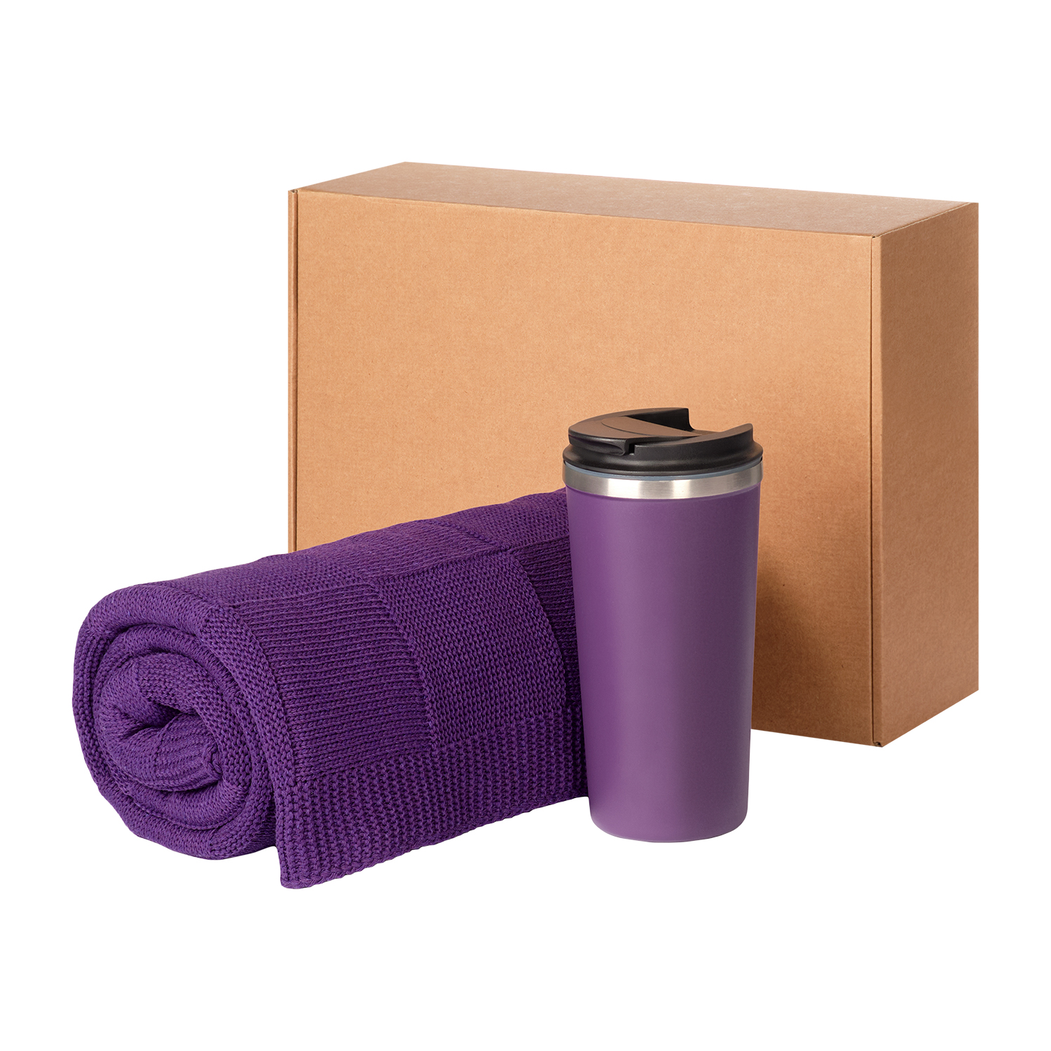 Подарочный набор Палермо, Селла (Palermo, Cella), фиолетовый (плед, термокружка) для бизнеса