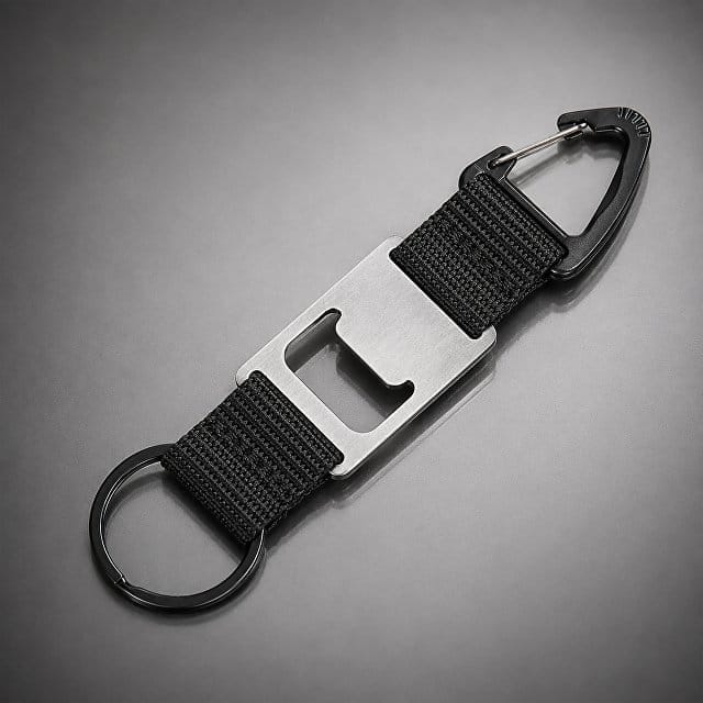 Брелок-ремувка с открывашкой и карабином "Champion", черный для бизнеса