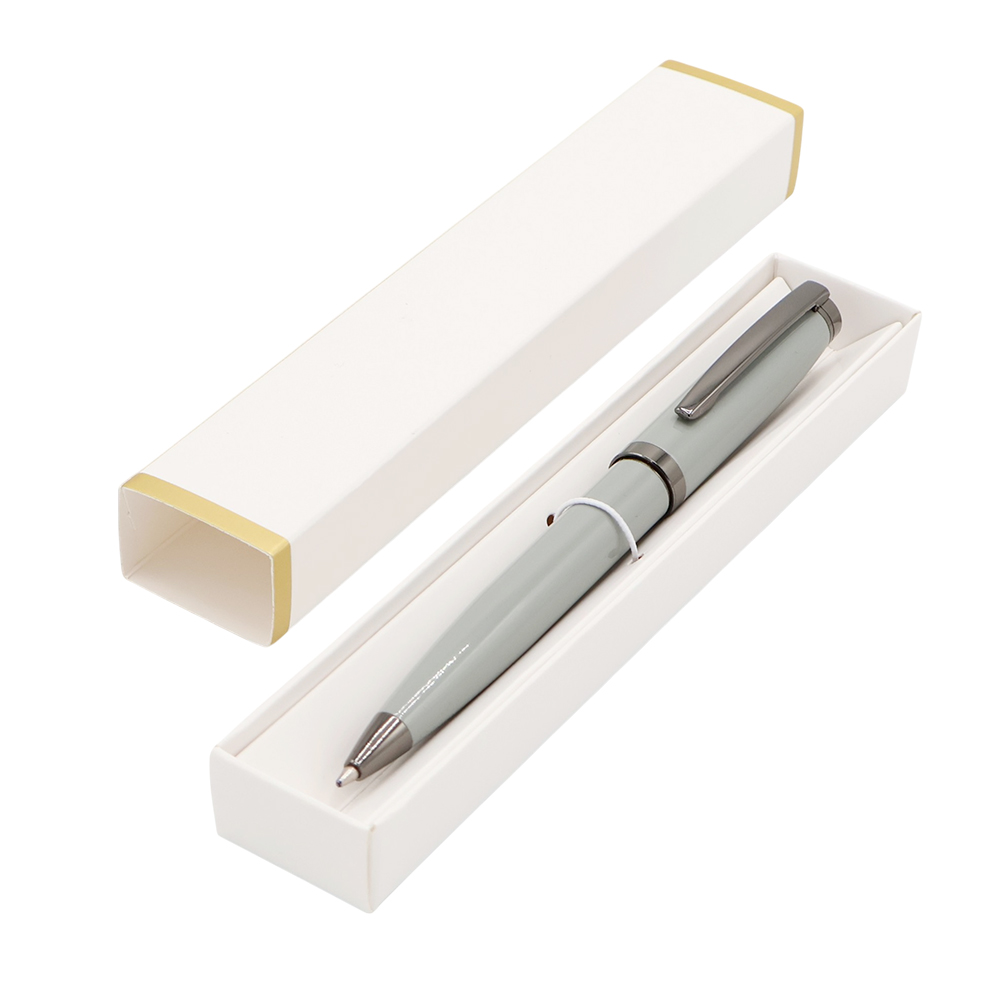 Ручка Betty в коробке Cradle белой с позолотой, белая для бизнеса