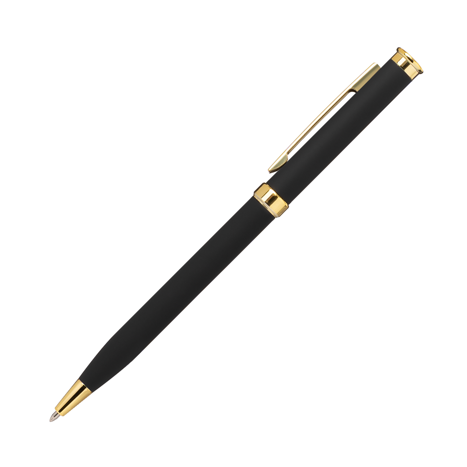 Шариковая ручка Бенуа (Benua), черная/позолота для бизнеса