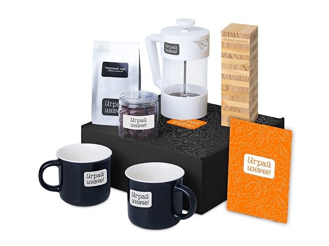 Подарочный набор «Re:y. Together»  с френчпрессом, кружками и дженгой для бизнеса