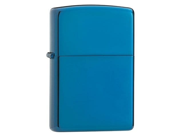 Зажигалка ZIPPO Classic с покрытием Sapphire™, латунь/сталь, синяя, глянцевая, 38x13x57 мм для бизнеса