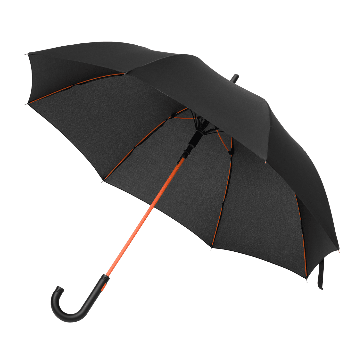 Зонт-трость Квантум (Quantum), черный/оранжевый для бизнеса
