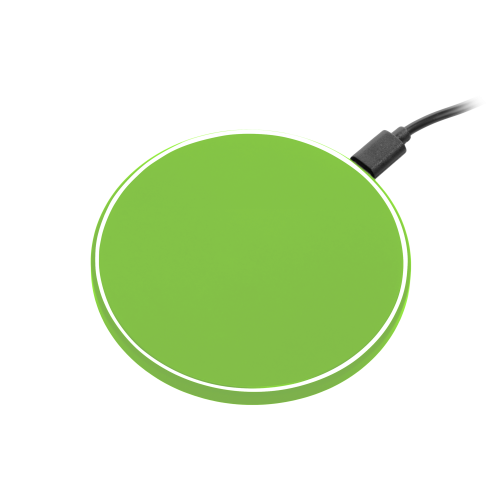 Беспроводное зарядное устройство с подсветкой 15W Auris, салатовое