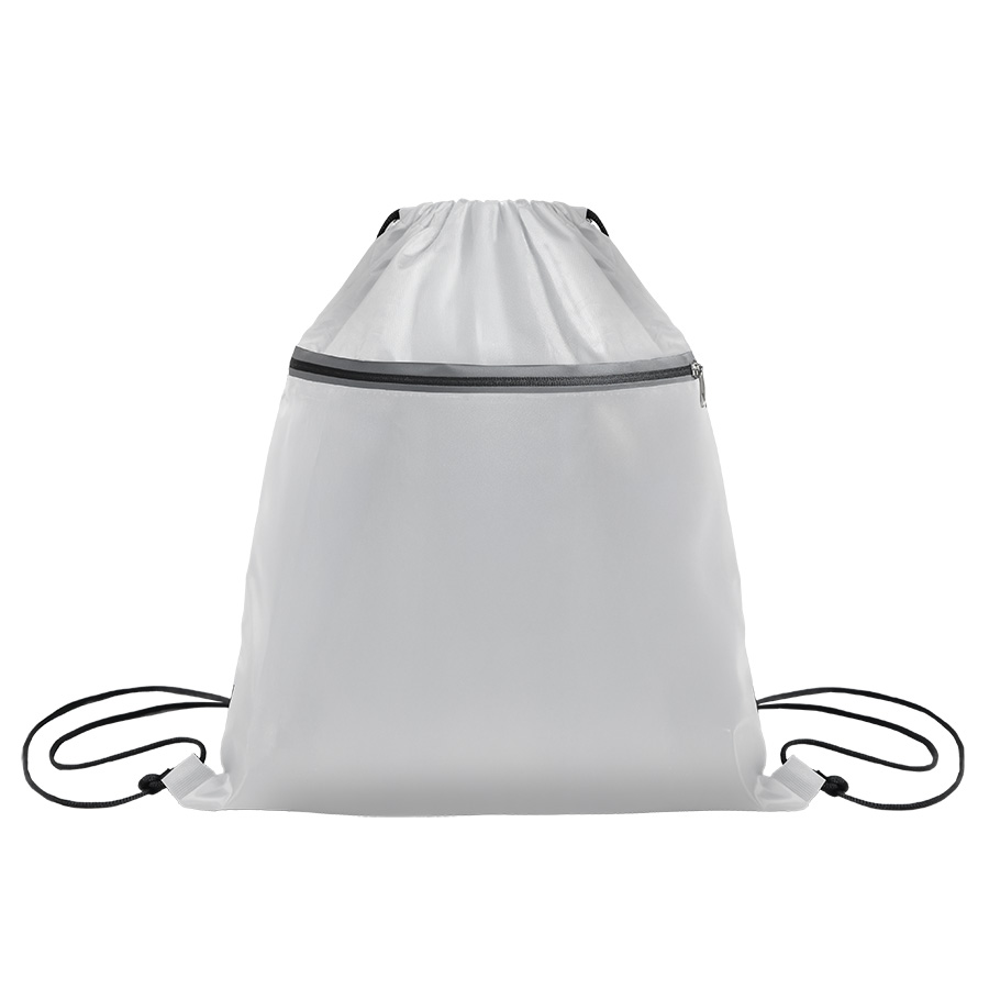 Рюкзак мешок  "Shift" со светоотражающей молнией, белый, 36*41 см, полиэстер 210D для бизнеса