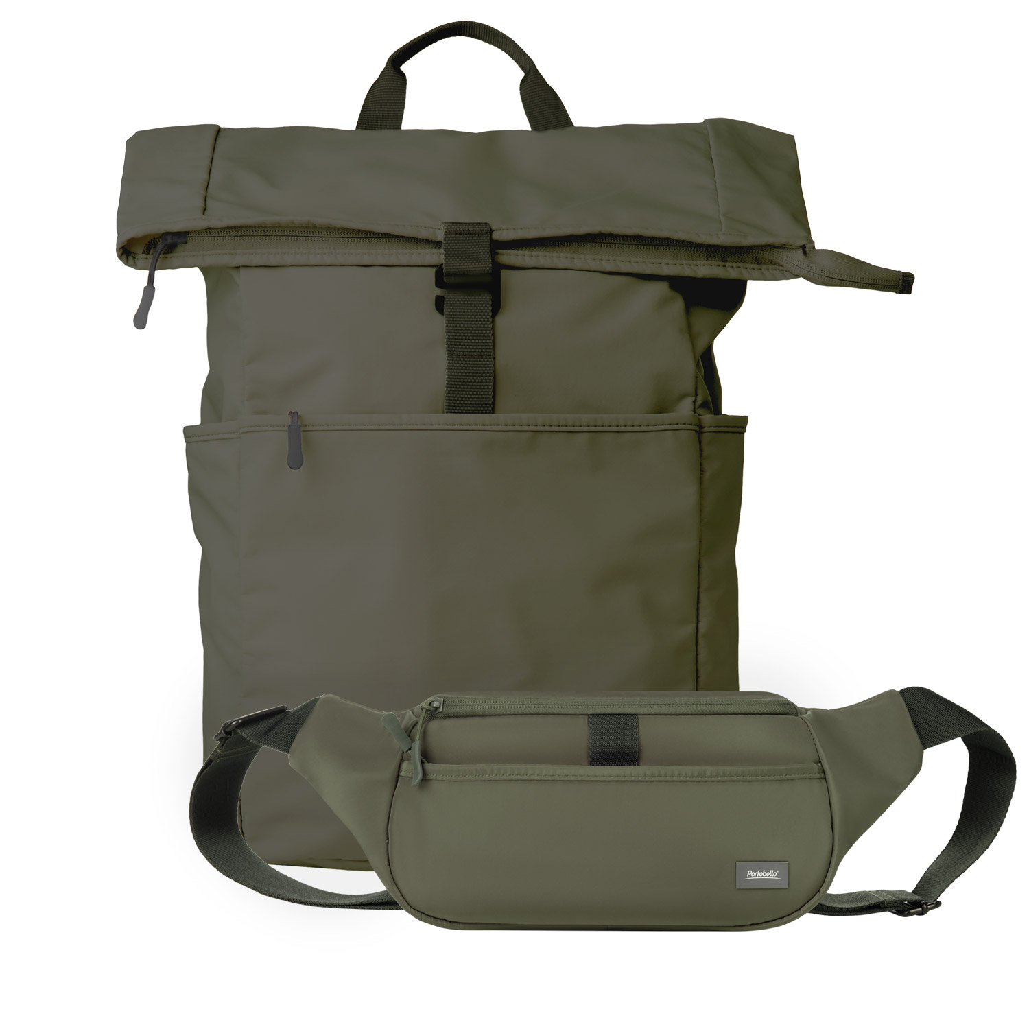 Подарочный набор Бостон (Boston) рюкзак + поясная сумка, зеленый для бизнеса