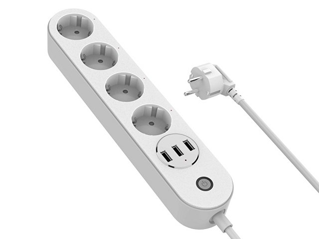 Умный сетевой фильтр HIPER IoT PS43/Wi-Fi 2,4 ГГц/4 розетки и 3 USB порта/2500Вт/10А IoT PS43 для бизнеса