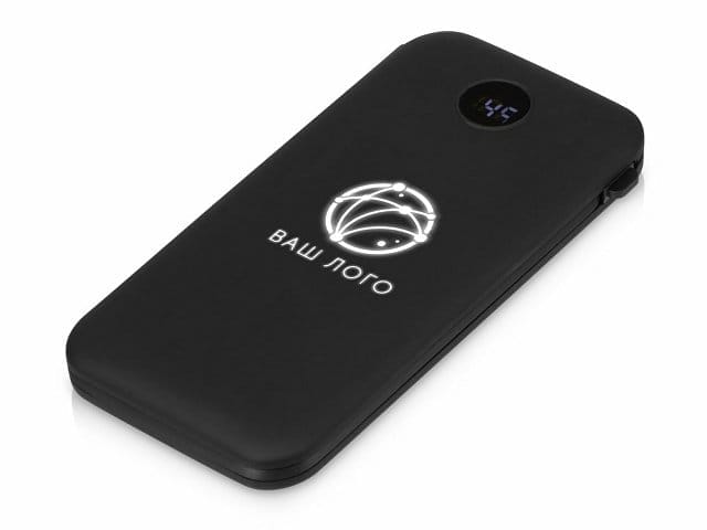 Внешний беспроводной аккумулятор с подсветкой лого «Astro», 10000 mAh, черный для бизнеса