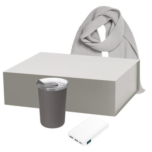 Подарочный набор Strada, Ancor, Forges, серый (термокружка, аккумулятор, шарф)