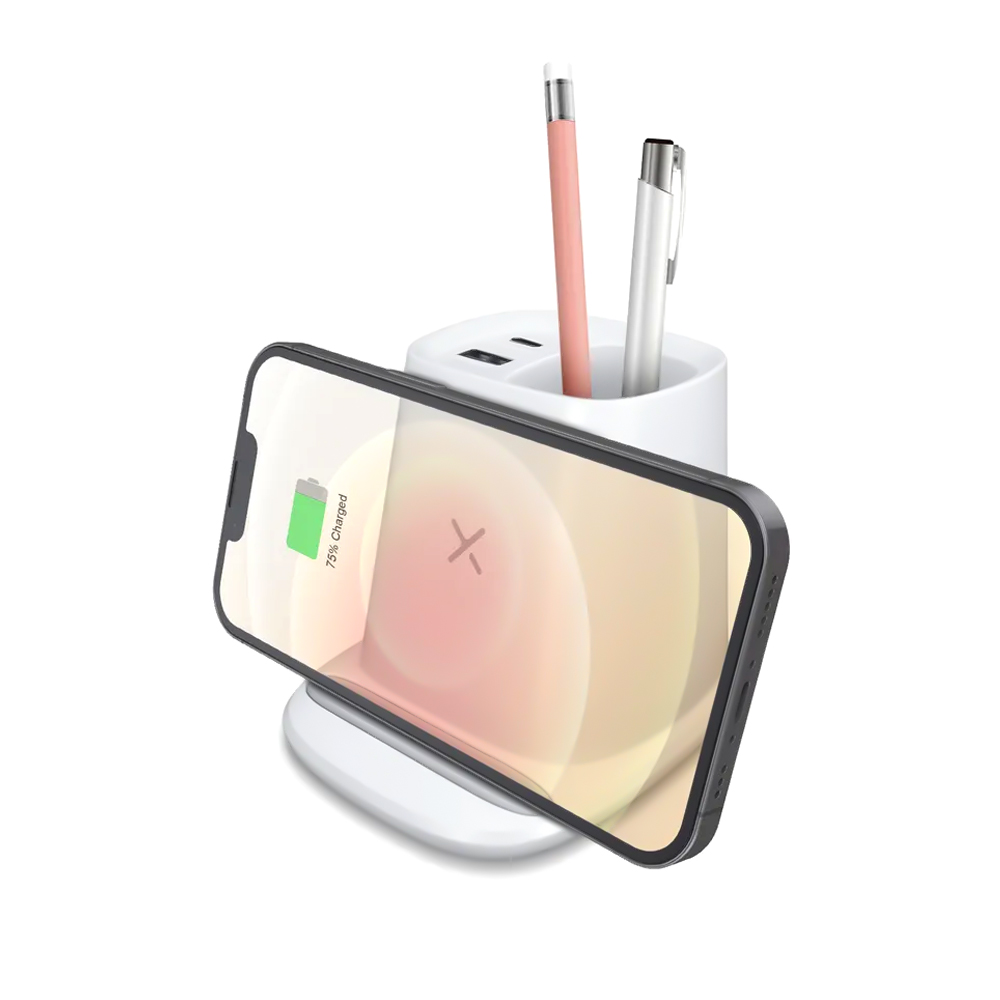 Настольный органайзер Limerick c беспроводной зарядкой и вентилятором для бизнеса