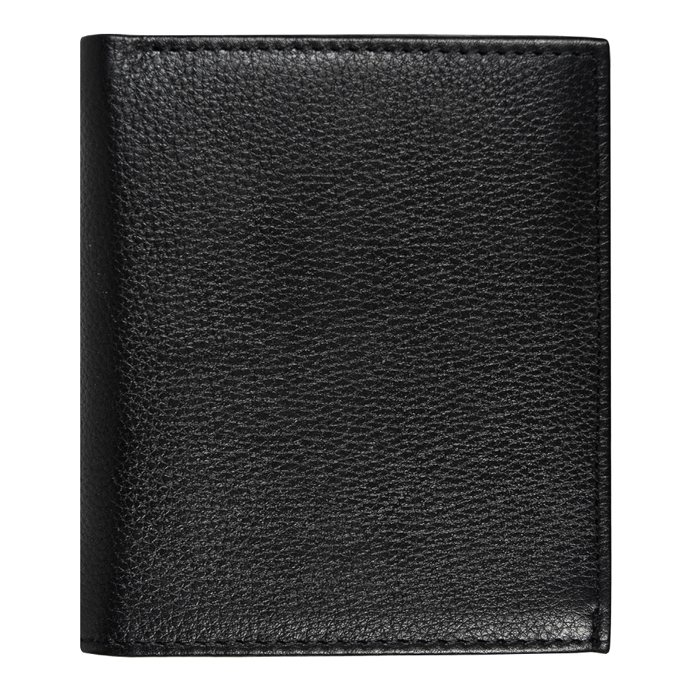 Кошелек с картхолдером Leather Plain, чёрный для бизнеса