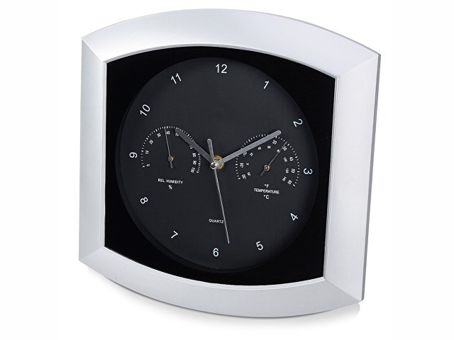 Погодная станция настенная «Кусто», серебристый/черный (Р) для бизнеса