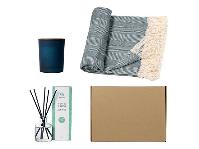 Подарочный набор для дома с пледом, свечой и диффузором для бизнеса
