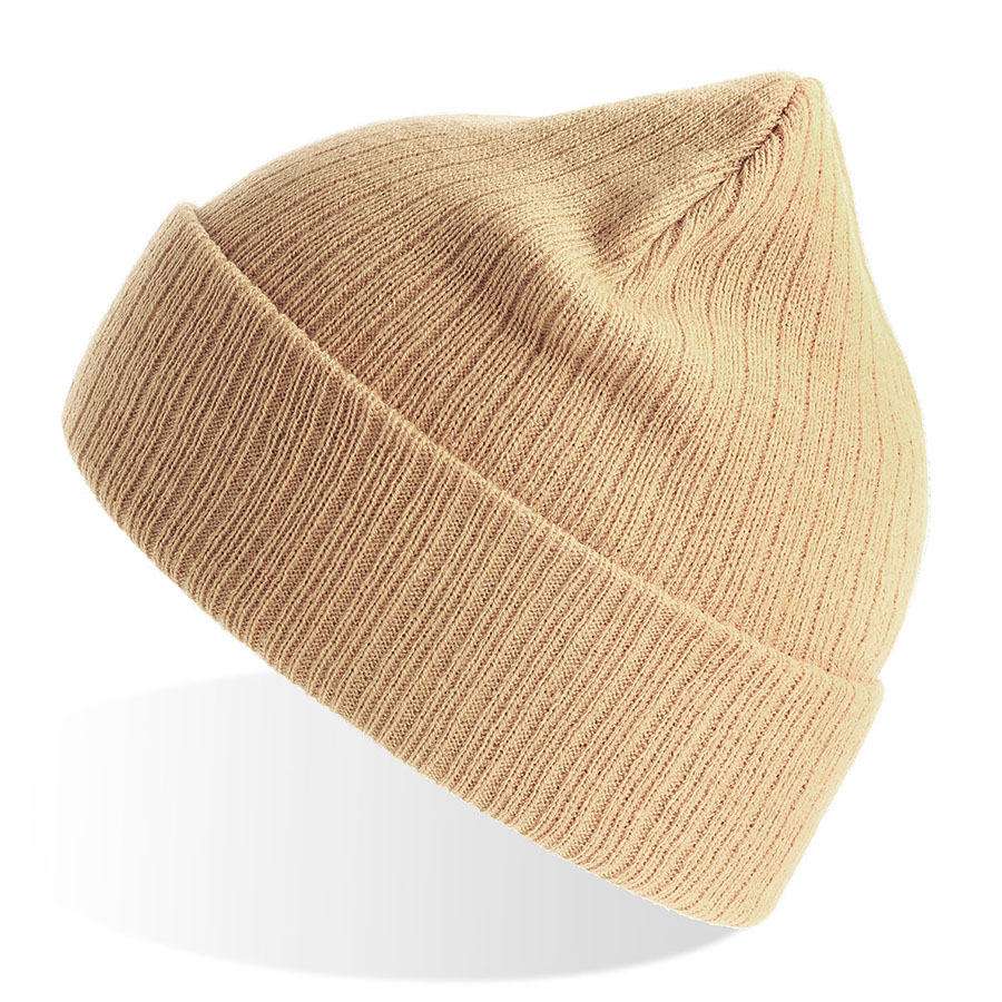 Шапка вязаная RIO с отворотом из материала rPET/рециклированного полиэстера для бизнеса