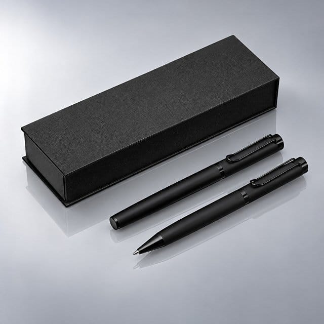 Подарочный набор из 2-х ручек «Black Lama» soft-touch для бизнеса