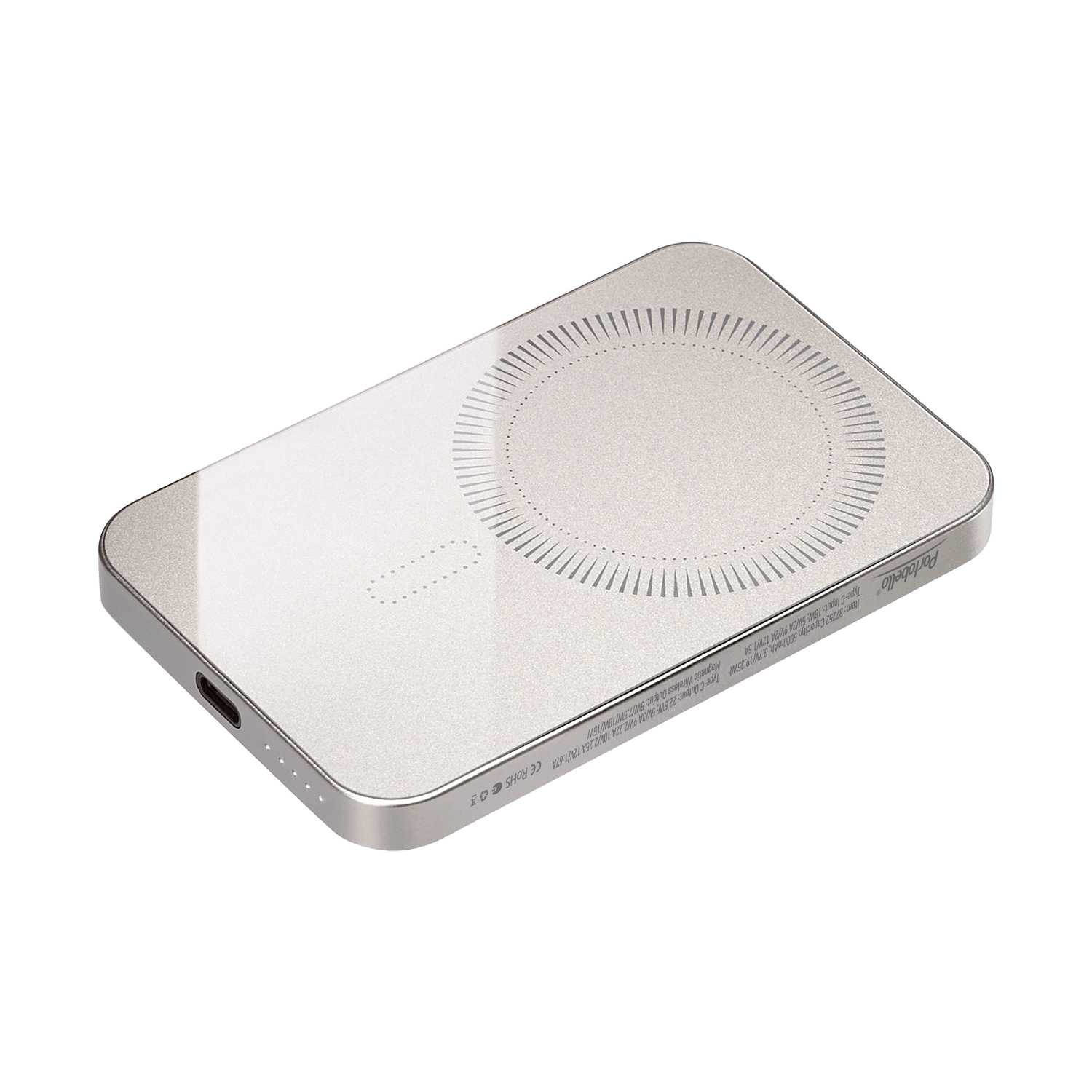 Внешний аккумулятор Артекс PD (Artex PD) 5000mAh с функцией беспроводной зарядки 15W, титановый для бизнеса