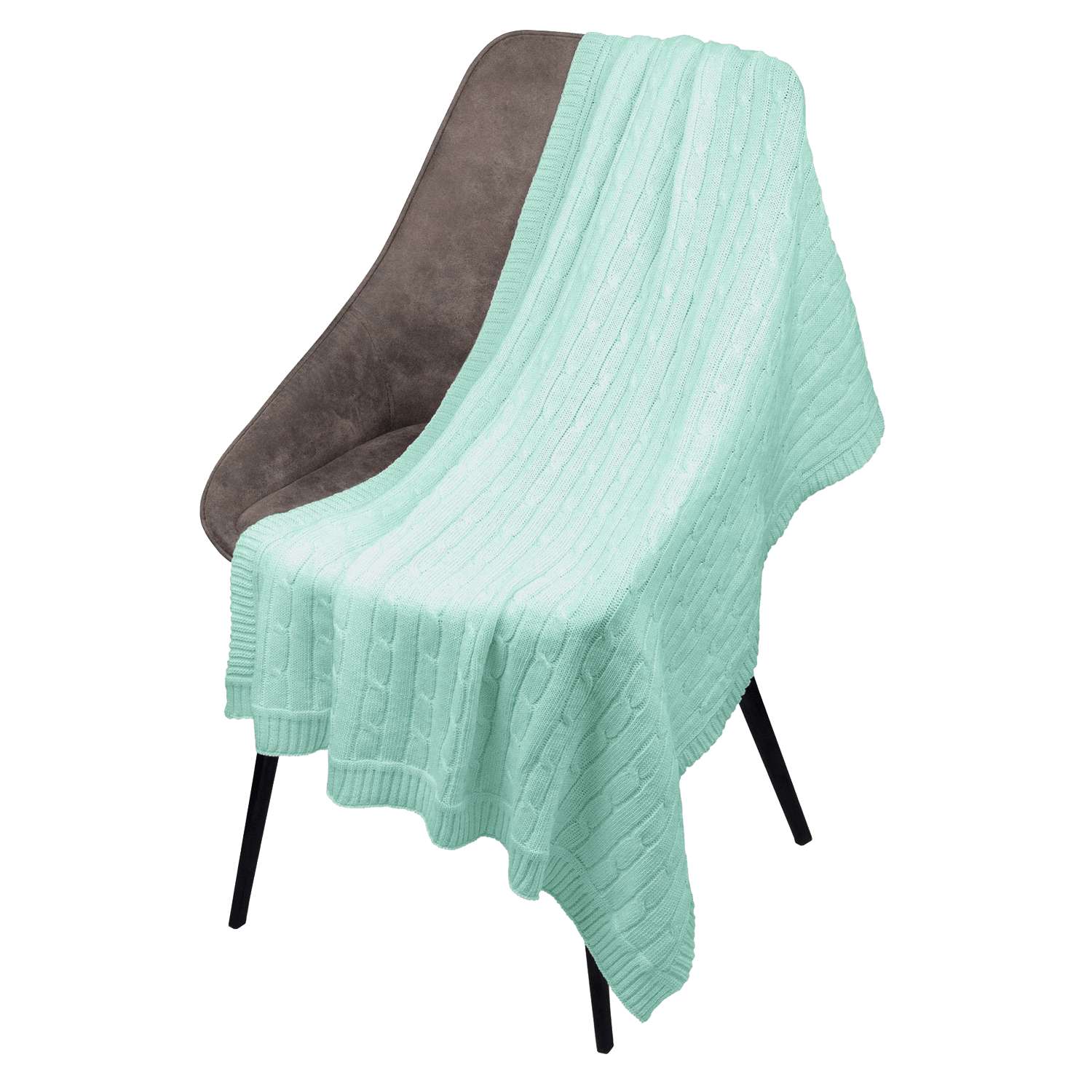 Плед Фадо (Fado) вязаный, аква (без подарочной коробки) для бизнеса