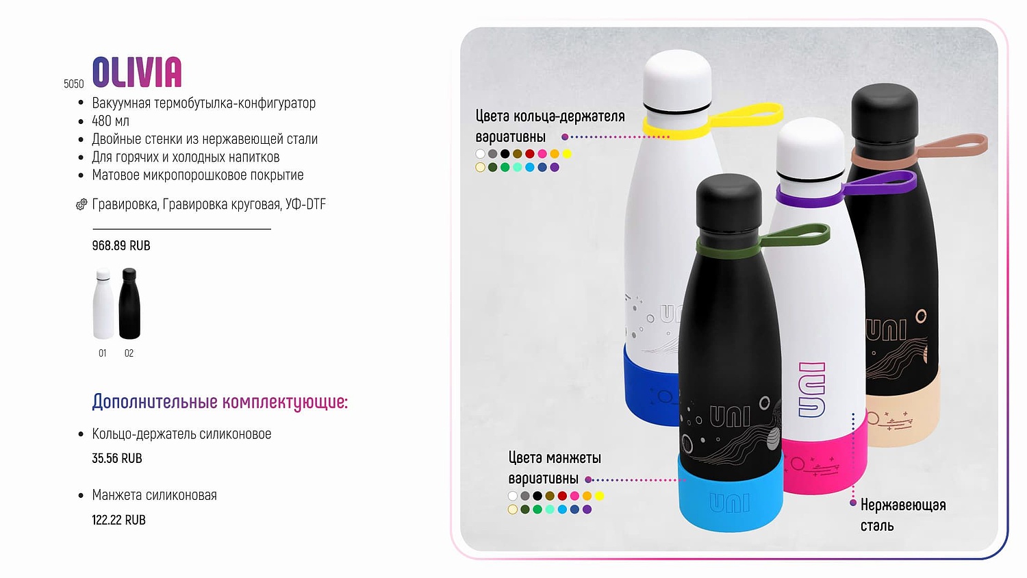 UNI - презентация товаров-конфигураторов