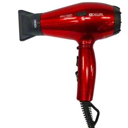 Фен Dewal Spectrum Compact, 2100 Вт, ионизация, 2 насадки, красный