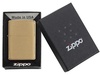 Зажигалка ZIPPO с покрытием Brushed Brass, латунь/сталь, золотистая, матовая, 38x13x57 мм для бизнеса