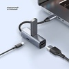 USB-хаб 3 в 1 USB-C - USB-A3.0 + USB-C PD100Вт + HDMI, серый, Deppa для бизнеса