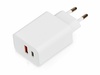 Сетевое зарядное устройство c выходами USB-A и USB-C «Recharger Pro», быстрая зарядка QC/PD, 30 Вт, белый для бизнеса