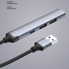 USB-хаб USB-A 3.0 + 2xUSB-A 2.0 + USB-C, серый, Deppa для бизнеса