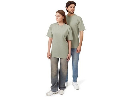 Футболка из френч терри «Warsaw» унисекс 220гр, оливковый с логотипом компании. Цена 960 ₽. Артикул AROA220363XS