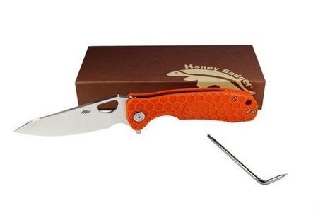 Нож Honey Badger Leaf L, D2, оранжевая рукоять