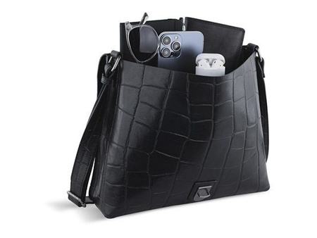 Сумка-мессенджер мужская BUGATTI Nevio, чёрная, воловья кожа/хлопок, 30,5х7х25 см, 5 л с логотипом компании. Цена 26 171 ₽. Артикул AROA49592201