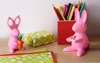 Ножницы и магнит со скрепками Bunny, розовые для бизнеса