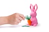 Ножницы и магнит со скрепками Bunny, розовые для бизнеса