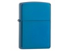 Зажигалка ZIPPO Classic с покрытием Sapphire™, латунь/сталь, синяя, глянцевая, 38x13x57 мм для бизнеса