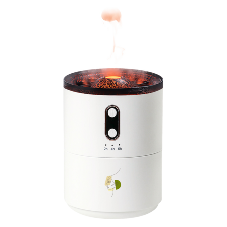 Светодиодный USB увлажнитель Volcano, белый   с логотипом компании. Цена 2 306 ₽. Артикул ARDN21020.01