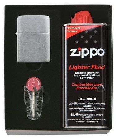 Набор подарочный для широкой зажигалки Zippo, черный, 118х43х145 мм