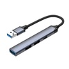USB-хаб USB-A 3.0 + 2xUSB-A 2.0 + USB-C, серый, Deppa для бизнеса