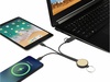 Кабель для зарядки Tecta «6 в 1» из переработанного пластика/бамбука с брелком, сплошной черный для бизнеса