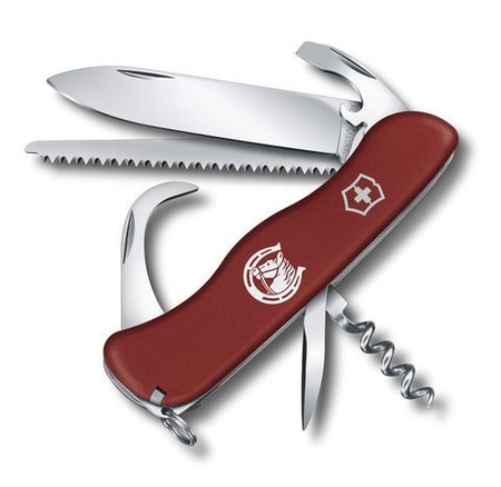 Нож Victorinox Equestrian, 111 мм, 12 функций, с фиксатором лезвия, красный