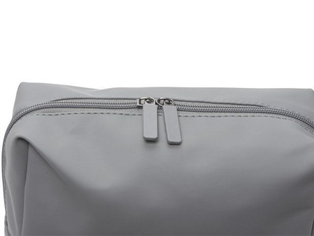 Косметичка из искусственной кожи "Sofit", серый с логотипом компании. Цена 1 061 ₽. Артикул AROA839527