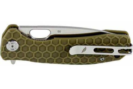 Нож Honey Badger Flipper L, D2, зеленая рукоять