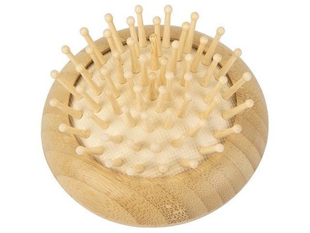 Расческа с зеркалом из бамбука "Daisy", натуральный с логотипом компании. Цена 390 ₽. Артикул AROA949511