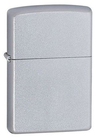 Зажигалка Zippo с покрытием Satin Chrome, латунь/сталь, серебристая, матовая, 36x12x56 мм