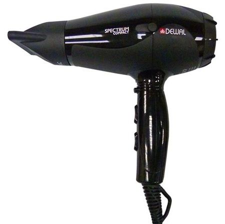Фен Dewal Spectrum Compact, 2100 Вт, ионизация, 2 насадки, черный