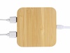 USB-хаб с беспроводной зарядкой из бамбука Plato для бизнеса