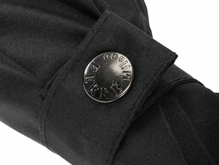 Зонт-трость полуавтоматический Ferre Milano, черный с логотипом компании. Цена 10 527 ₽. Артикул AROA210001